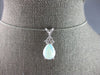 1.06CT DIAMOND & AAA OPAL 14KT WHITE GOLD PEAR SHAPE & ROUND LOVE PENDANT #27758