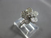 ESTATE .20CT DIAMOND 14KT WHITE GOLD 3D CLASSIC FLOWER LOVE RING #28164