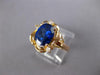 1.31CT DIAMOND & AAA SAPPHIRE 14KT YELLOW GOLD OVAL & ROUND FLOWER RING #27369