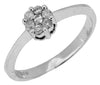ESTATE .24CT DIAMOND 14KT WHITE GOLD 3D CLASSIC FLOWER INVISIBLE LOVE RING