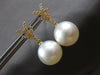 .26CT DIAMOND & AAA SOUTH SEA PEARL 18KT YELLOW GOLD BUTTERFLY HANGING EARRINGS