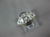 LARGE .97CT DIAMOND & AAA SAPPHIRE 18K WHITE GOLD ART DECO ENGAGEMENT RING 27238