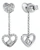 ESTATE .59CT DIAMOND 18KT WHITE GOLD SOLITAIRE DOUBLE HEART FUN HANGING EARRINGS
