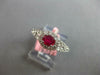 93CT DIAMOND & AAA RUBY 14KT WHITE GOLD 3D CLASSIC OVAL & ROUND HALO LOVE RING