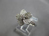 ESTATE .20CT DIAMOND 14KT WHITE GOLD 3D CLASSIC FLOWER LOVE RING #28164