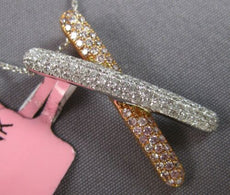 .60CT WHITE & PINK DIAMOND 18K WHITE & ROSE GOLD CLASSIC X LOVE FLOATING PENDANT
