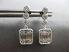 ESTATE .45CT DIAMOND 14KT WHITE GOLD ROUND & BAGUETTE INVISIBLE HANGING EARRINGS
