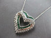 ESTATE .76CT DIAMOND & AAA EMERALD 14KT WHITE GOLD DOUBLE HEART FLOATING PENDANT