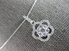 ESTATE .40CT DIAMOND 18KT WHITE GOLD 3D CLUSTER FLOWER FLOATING PENDANT