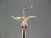 ESTATE .20CT DIAMOND & AAA RUBY 14KT ROSE GOLD 3D CLASSIC SNAKE FUN RING