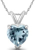.50CT AAA AQUAMARINE 14KT WHITE GOLD SOLITAIRE HEART SHAPE LOVE FLOATING PENDANT