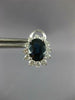 ESTATE 4.08CT DIAMOND & AAA SAPPHIRE 14KT WHITE GOLD 3D FLOWER CLIP ON EARRINGS