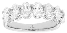 2.12CT DIAMOND 14K WHITE GOLD OVAL 7 STONE SHARED PRONG WEDDING ANNIVERSARY RING
