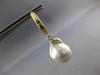 LARGE AAA SOUTH SEA PEARL 14KT YELLOW GOLD 3D CLASSIC LEVERBACK HANGING EARRINGS