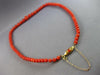ANTIQUE LARGE & LONG AAA CORAL 14KT YELLOW GOLD GRADUATING LOVE NECKLACE #27556