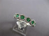 .97CT DIAMOND & AAA EMERALD 18KT WHITE GOLD ROUND 6 STONE HALO ANNIVERSARY RING