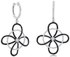 2.35CT WHITE & BLACK DIAMOND 14KT WHITE GOLD 3D DOUBLE INFINITY HANGING EARRINGS