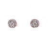 ESTATE .44CT DIAMOND 18KT WHITE GOLD 3D CLASSIC ROUND FLOWER STUD EARRINGS