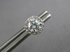 ESTATE .65CT DIAMOND 14KT WHITE GOLD CLASSIC SOLITAIRE HALO FLOWER STUD EARRINGS