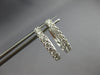 ESTATE .84CT DIAMOND 14KT WHITE GOLD CLASSIC ROUND OVAL HUGGIE HANGING EARRINGS