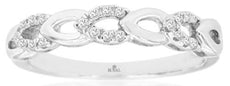 ESTATE .10CT DIAMOND 14KT WHITE GOLD 3D ROUND MULTI LEAF FUN RING