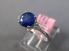 1.54CT DIAMOND & AAA SAPPHIRE 18KT WHITE GOLD 3D ROUND 3 STONE ENGAGEMENT RING