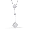 .46CT DIAMOND 14KT WHITE GOLD 3D CLUSTER SQUARE BY THE YARD LARIAT LOVE NECKLACE