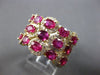 LAREG 4.69CT DIAMOND & AAA RUBY 14KT YELLOW GOLD OVAL & ROUND MULTI ROW FUN RING