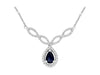 .78CT DIAMOND & AAA SAPPHIRE 14KT WHITE GOLD PEAR SHAPE DOUBLE INFINITY NECKLACE