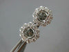 LARGE 1.11CT DIAMOND 18KT WHITE GOLD 3D CLASSIC FLOWER SEMI MOUNT STUD EARRINGS