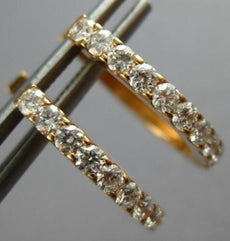 ESTATE .53CT DIAMOND 18KT ROSE GOLD 3D CLASSIC OVAL HUGGIE FUN HANGING EARRINGS