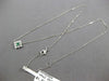 SMALL .18CT DIAMOND & AAA EMERALD 14KT WHITE GOLD PRINCESS SQUARE FUN NECKLACE