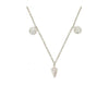 ESTATE .10CT DIAMOND 14KT WHITE GOLD 3D BY THE YARD TRIANGULAR FUN NECKLACE