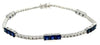 3.5CT DIAMOND & AAA SAPPHIRE 18KT WHITE GOLD 3 STONE BY THE YARD TENNIS BRACELET
