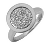ESTATE .33CT DIAMOND 14KT WHITE GOLD 3D ROUND CLUSTER MATTE AND SHINY FUN RING