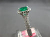 1.66CT DIAMOND & AAA EMERALD 18KT WHITE GOLD 3D CUSHION & ROUND ENGAGEMENT RING