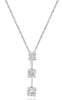 .58CT DIAMOND 14KT WHITE GOLD ROUND PAST PRESENT FUTURE JOURNEY FLOATING PENDANT