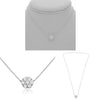 ESTATE .58CT DIAMOND 14KT WHITE GOLD 3D ROUND CLASSIC FLOWER LOVE NECKLACE