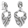 3.05CT WHITE & CHOCOLATE FANCY DIAMOND 14K WHITE GOLD CLIP ON HANGING EARRINGS