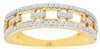 ESTATE .30CT DIAMOND 14K 2 TONE GOLD 3D ROUND RECTANGULAR LINK ANNIVERSARY RING
