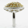 LARGE 3.48CT MULTI COLOR DIAMOND 18KT 2 TONE GOLD 3D MULTI SHAPE OVAL FUN RING