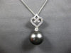 .33CT DIAMOND & AAA TAHITIAN PEARL 18KT WHITE GOLD HEART SHAPE FLOATING PENDANT