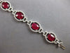 WIDE & LONG 19.22CT DIAMOND & AAA RUBY 14K WHITE GOLD OVAL TENNIS BRACELET 27516