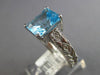 4.03CT DIAMOND & AAA BLUE TOPAZ 14KT WHITE GOLD CUSHION & ROUND ENGAGEMENT RING