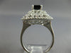 LARGE 3.06CT DIAMOND & AAA GREEN GARNET 14KT WHITE GOLD EMERALD CUT & ROUND RING