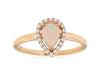 .52CT DIAMOND & AAA OPAL 14KT ROSE GOLD PEAR SHAPE & ROUND HALO FRIENDSHIP RING