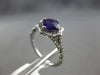 ESTATE 1.1CT DIAMOND & AAA AMETHYST 14KT WHITE GOLD 3D CLASSIC FLOWER LOVE RING