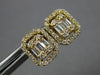 .54CT DIAMOND 14K YELLOW GOLD ROUND & BAGUETTE SQUARE HALO OCTAGON STUD EARRINGS