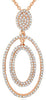 ESTATE .38CT DIAMOND 14KT ROSE GOLD CLASSIC DOUBLE OVAL FLOATING PENDANT