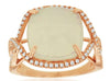4.75CT DIAMOND & AAA OPAL 14KT ROSE GOLD 3D SQUARE & ROUND INFINITY LOVE RING
